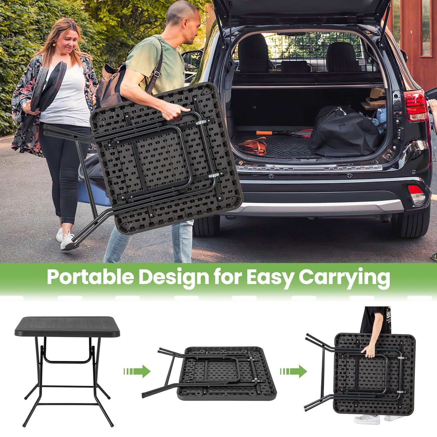 Tangkula 31.5" Square Folding Table