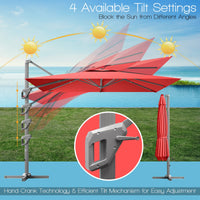 Tangkula 10x13ft Patio Offset Rectangular Umbrella