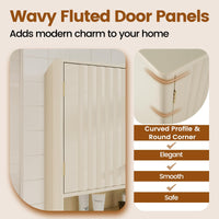 Tangkula Fluted Bathroom Wall Cabinet