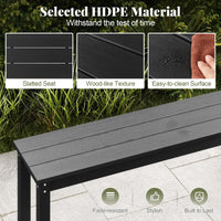 Tangkula HDPE Outdoor Bench 2-3 Person Patio Bench