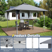 Tangkula 13x13 FT Pop Up Gazebo UPF50+ Outdoor Sunshade Shelter
