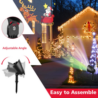 Tangkula Christmas Santa Claus on Sleigh Projector Light, Rotating LED Projection Lamp with 60-degree Adjustable Angle