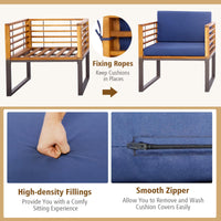 Tangkula 3 Pieces Acacia Wood Patio Bistro Set