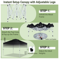 Tangkula 10x10 Ft Pop Up Canopy, Easy Set-up Outdoor Canopy with Center Lock