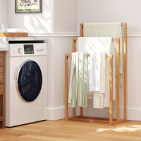 Tangkula Freestanding Towel Rack with 3 Hanging Crossbars