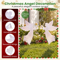 Tangkula 2 Pieces 3 FT Outdoor Christmas Angel Yard Signs Decoration