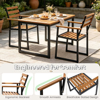 Tangkula Acacia Wood Outdoor Dining Chairs Set