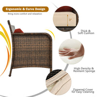 Tangkula 2-Piece Outdoor Rattan Loveseat w/Coffee Table