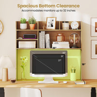 Tangkula Desktop Bookshelf Countertop Storage Hutch with 6 Storage Shelves