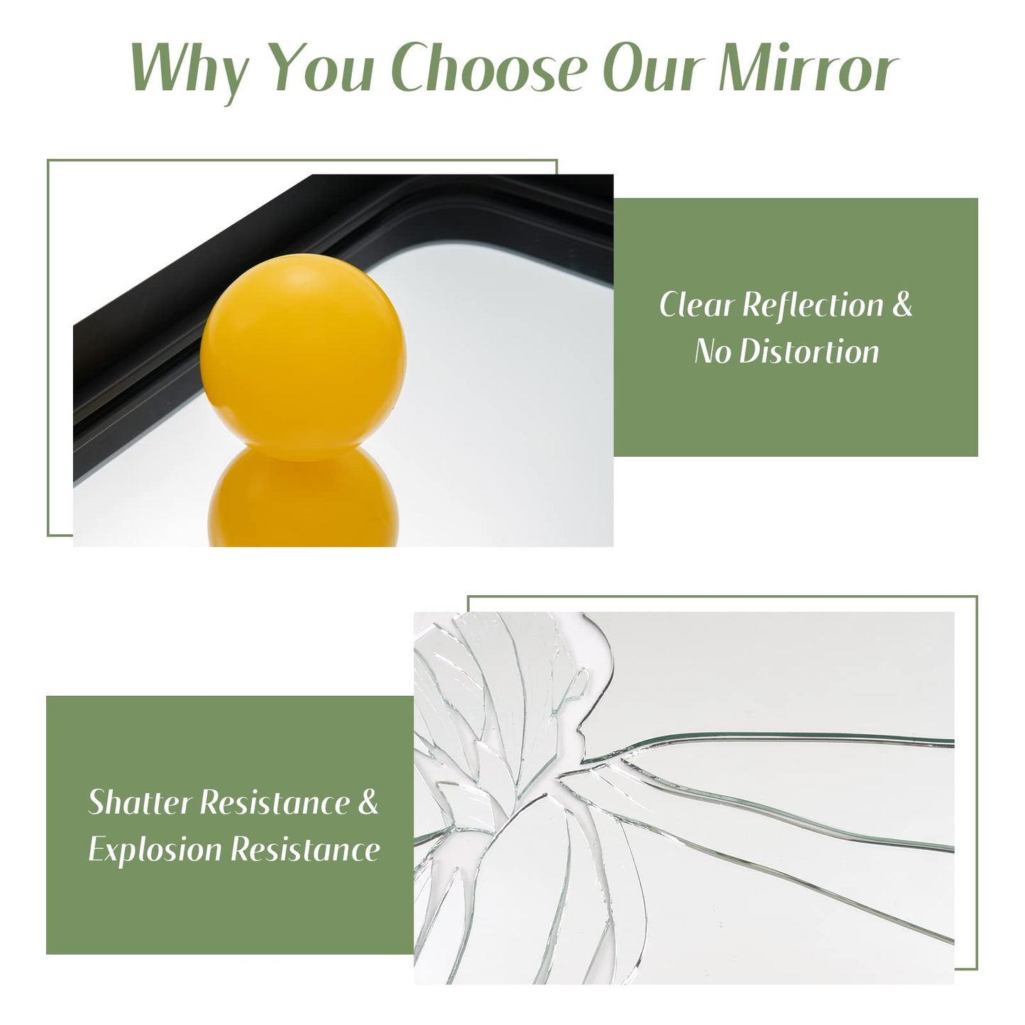 Tangkula Rectangular Wall Mirror, Modern Mirror with Solid Steel Frame & Rounded Corners