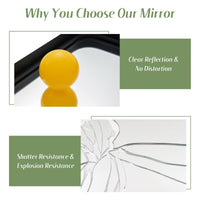 Tangkula Rectangular Wall Mirror, Modern Mirror with Solid Steel Frame & Rounded Corners