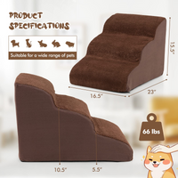 Tangkula Foam Dog Stairs for High Beds, Extra Wide & Deep Pet Ramp