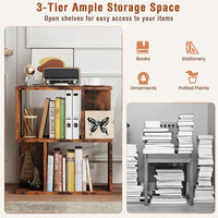 Tangkula 3 Tier Geometric Bookshelf