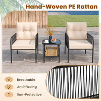 Tangkula 3 Pieces Patio Bistro Set