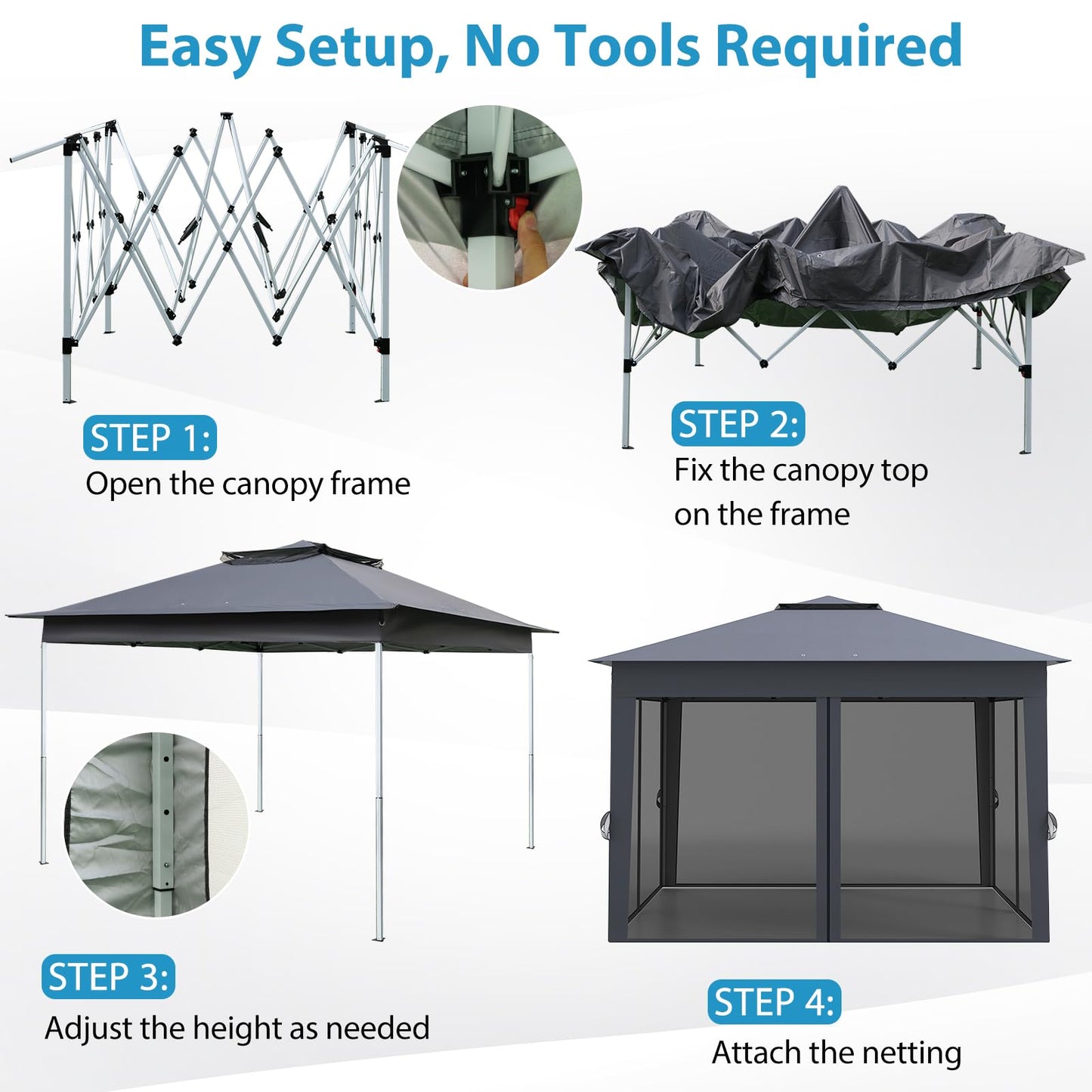Tangkula 11x11 FT Pop Up Gazebo with Netting