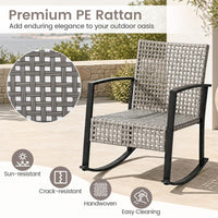 Tangkula 3-Piece Outdoor Rocking Chair Set for Garden