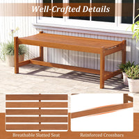 Tangkula Outdoor Wood Bench Backless for Backyard