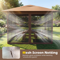 Tangkula 11.5x11.5 FT Pop Up Gazebo Heavy-Duty Metal Frame