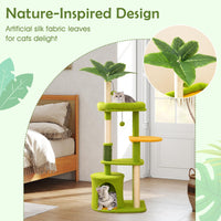 Arbre à chat Tangkula 48"H Palm mignon avec poteaux à griffer en sisal et perchoir supérieur rembourré