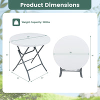 Table pliante ronde Tangkula 32", table de pique-nique portable avec plateau en PEHD résistant aux intempéries