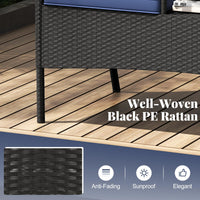 Tangkula Patio Loveseat with Built-in Table