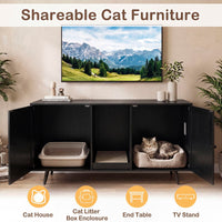 Tangkula Double Cat Litter Box Enclosure for 2 Cats