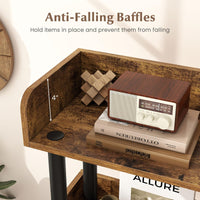 Tangkula 3-Tier Bookshelf Multipurpose Wood Standing Display Rack(1/2)