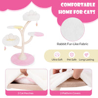 Tangkula Arbre à chat mignon multicouche de 123 cm avec poteaux à griffer recouverts de sisal