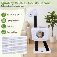 Tangkula 43 Inch Modern Rattan Cat Tree