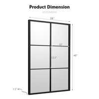 Tangkula Window Mirror 3-Layered Windowpane Mirror with Metal Frame