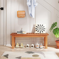 Tangkula Outdoor Backless Bench for Front Porch Garden Balcony Park Indoor