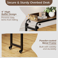 Tangkula Overbed Desk with Wheels for Bedroom