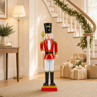 Tangkula 32.5"/48" Christmas Nutcracker with Tall Hat & Scepter