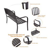 Tangkula 50 Inch Outdoor Steel Garden Bench Park Bench