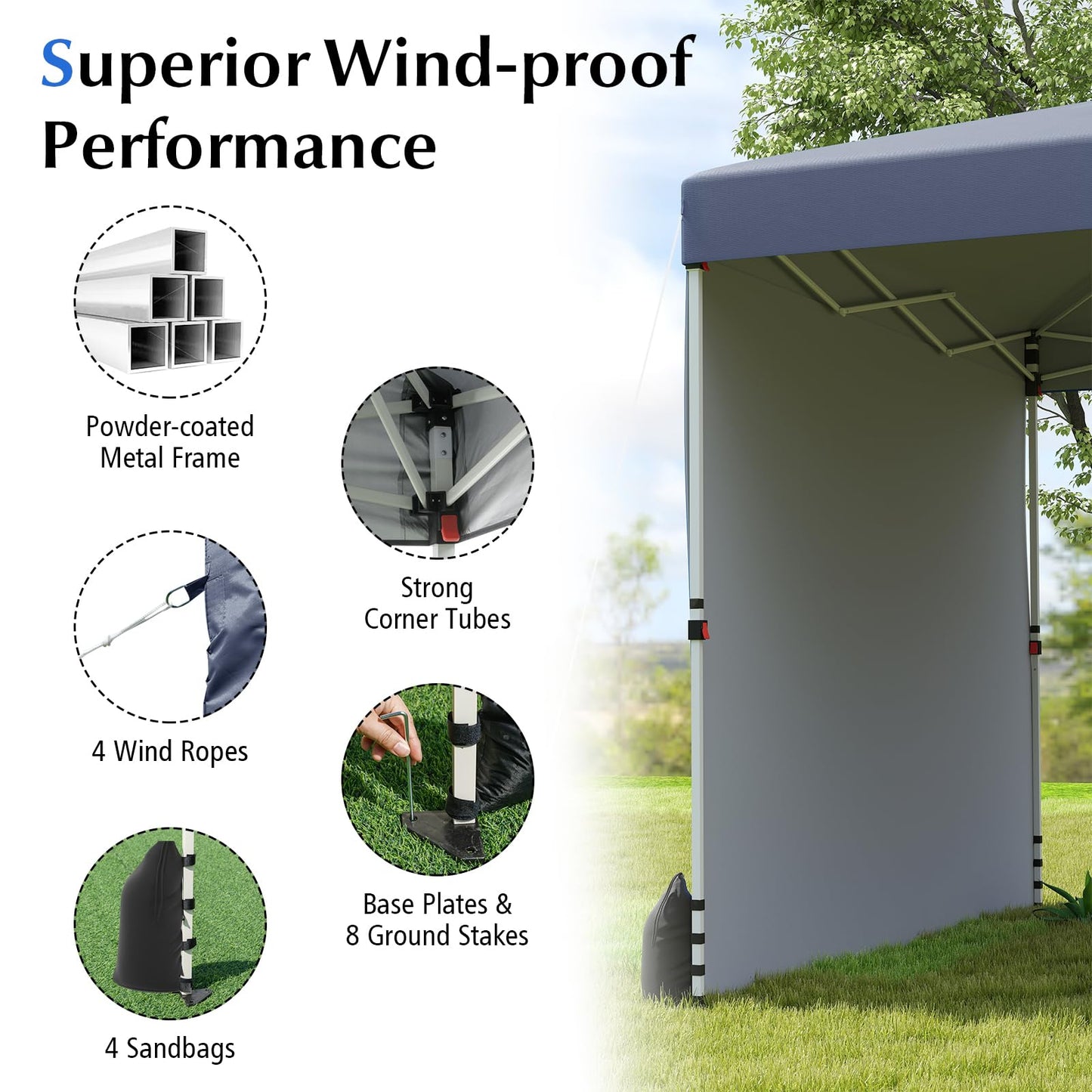 Tangkula 10x10 FT Pop up Canopy with Sidewall for Party Event Patio