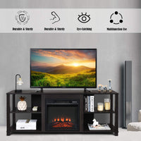 2-Tier TV Stand, Entertainment Television Stands Suitable for 18" Electric Fireplace (Not Included)