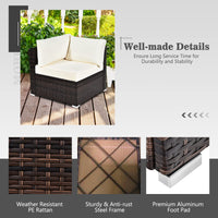 Tangkula 7 Piece Outdoor Patio Furniture Set with 42" Propane Fire Pit Table