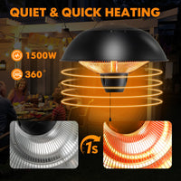 Tangkula 1500W Hanging Patio Heater