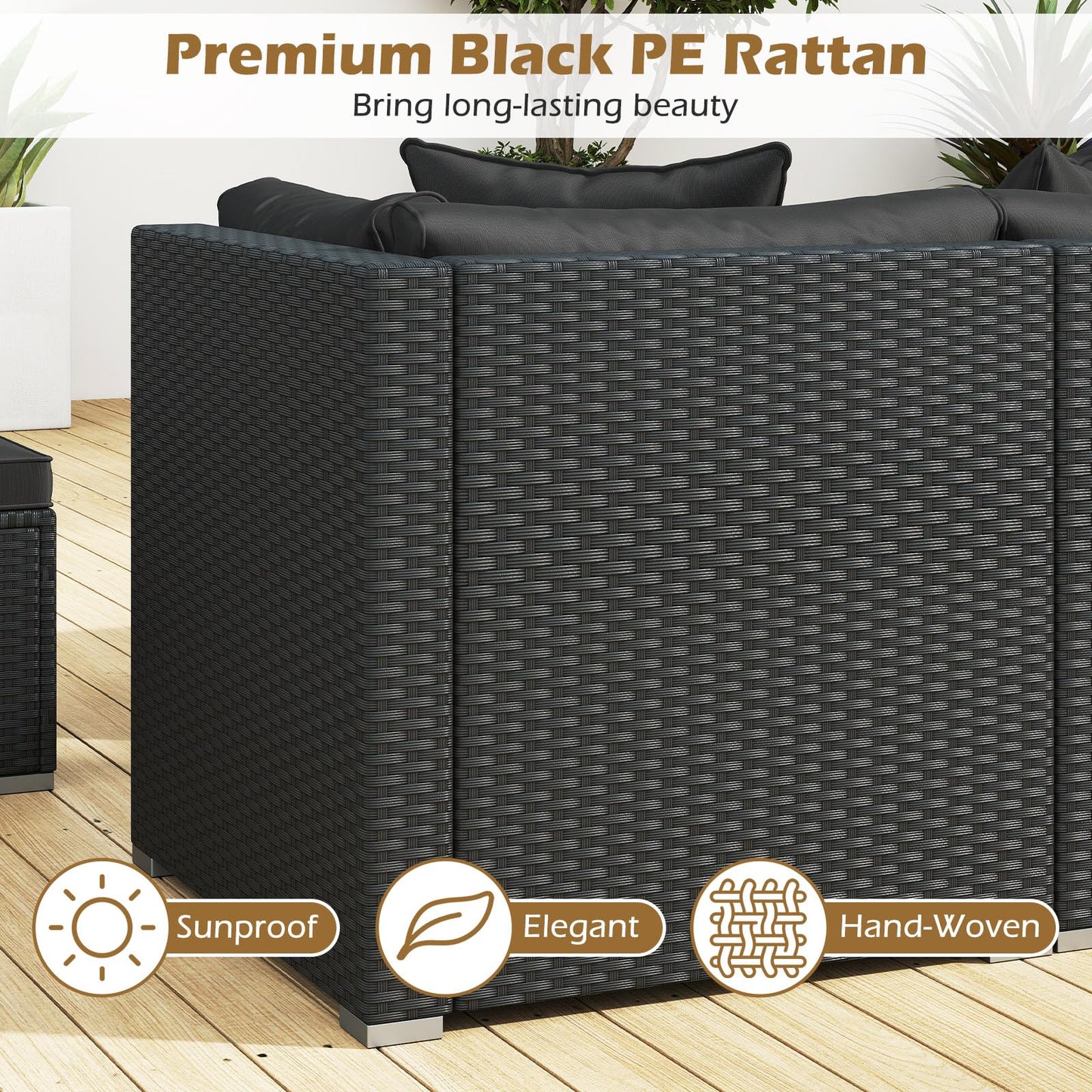 Tangkula 7 Pieces Wicker Patio Furniture Set for Backyard