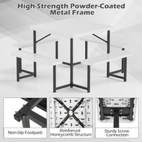 Tangkula 8 Person Picnic Table HDPE Outdoor Square Table and Bench Set