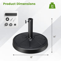 Tangkula Umbrella Base, 31 lbs Capacity Heavy-Duty Patio Outdoor Round Umbrella Stand for 9 ft Umbrella