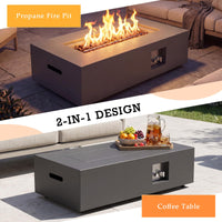 Tangkula 2 Piece Propane Fire Pit Table Set with Tank Holder