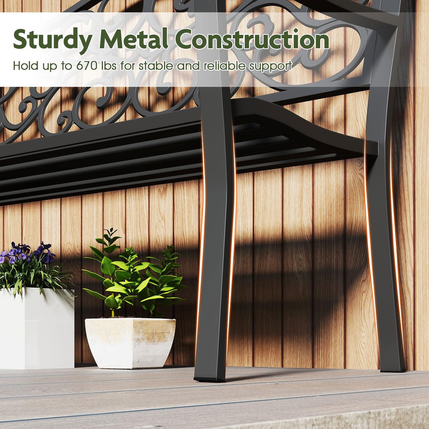 Tangkula 50 Inches Outdoor Garden Bench