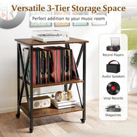 Meuble de support pour tourne-disque Tangkula avec station de recharge pour salle de musique