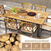 Tangkula 7-Piece Patio Dining Set（Natural & Black）