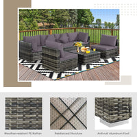 7-Piece Patio Furniture Set, Outdoor Sectional PE Rattan Sofa Set