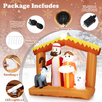 Tangkula 6 FT Christmas Inflatables Nativity Scene Outdoor Decoration