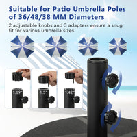 Tangkula Patio Umbrella Base 88LBS Capacity Water & Sand Fillable Market Table Umbrella Stand