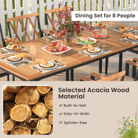 Tangkula Outdoor 9-Piece Patio Dining Set