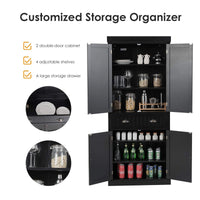72" Freestanding Kitchen Pantry Cupboard Cabinet - Tangkula